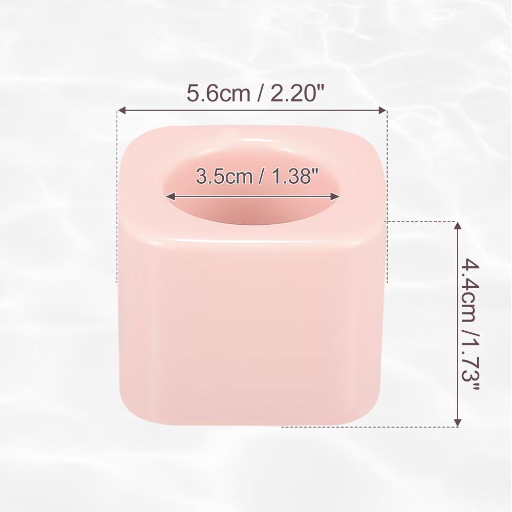 Bathroom Square Mini Ceramic Toothbrush Holder 2.2"x1.73" 2Pcs - Image 14