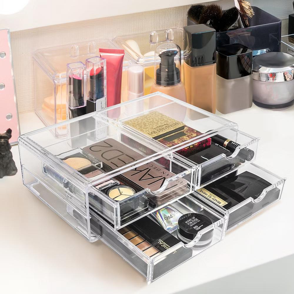 4 Clear Large Stackable Acrylic Drawers - for Organizing Make up, Nail Polish, Hair Accessories, and Beauty Supplies - Image 5