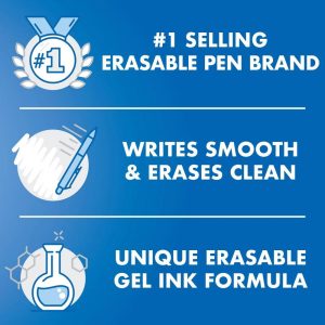 3pk FriXion Clicker Erasable Gel Pens Fine Point 0.7mm Black Ink