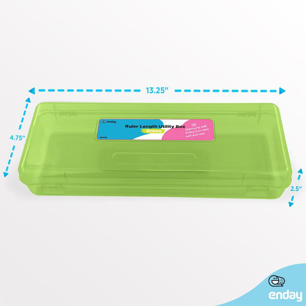 Pencil Box, Storage Organizer Utility Box, Multipurpose Long Ruler Length School Office Supplies Plastic Pencil Case for Kids & Adults - Image 19