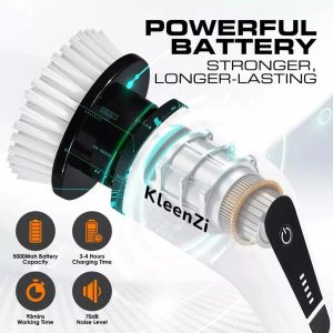 Electric Spin Scrubber, 8 in 1 Power Cleaning Brush with Adjustable 12”–54” Handle, Dual Speed, Waterproof Shower, Tile, Tub & Car Scrubber