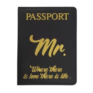 Letter Pattern Passport Holder 1 Pc