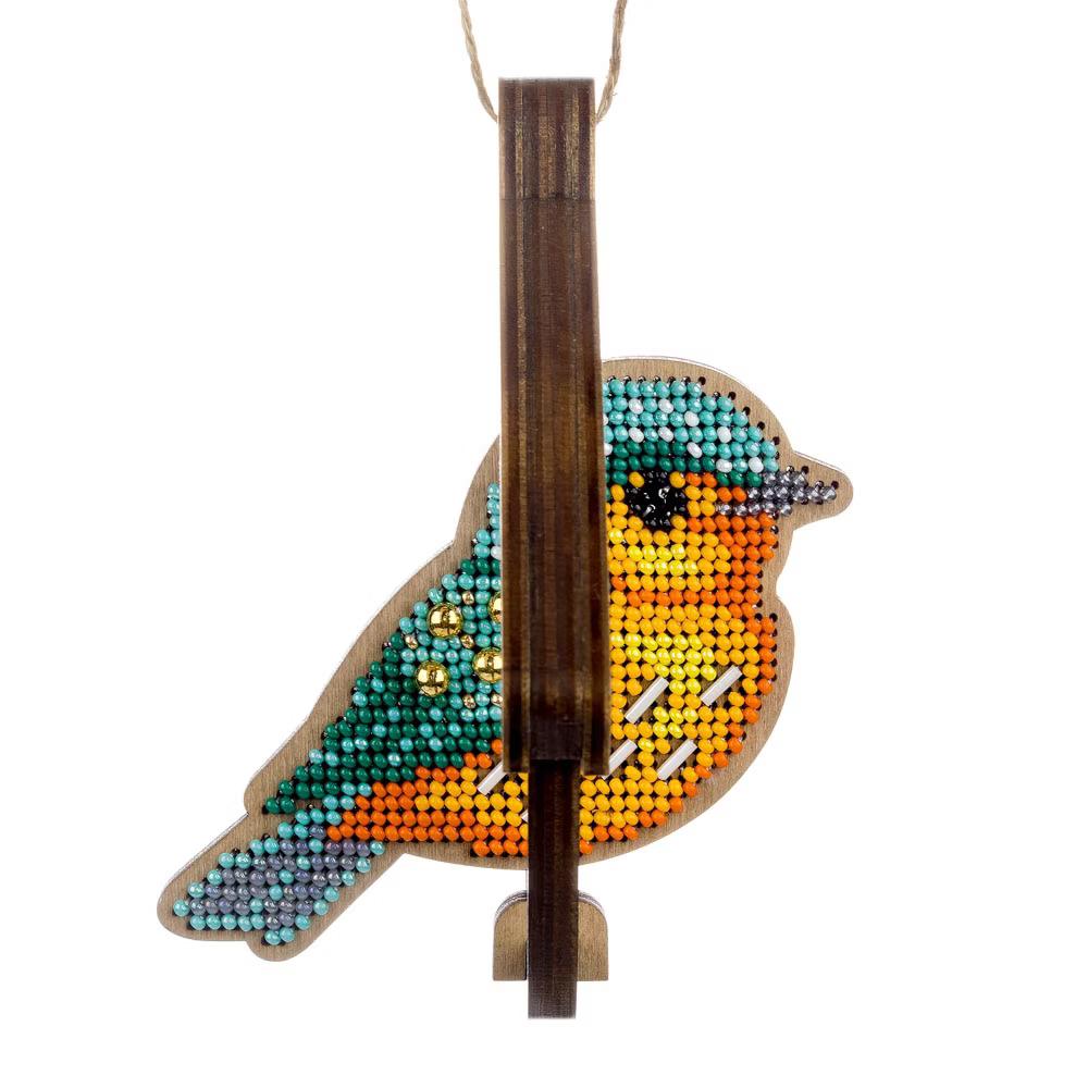Crafts Wooden Bead Embroidery Kit Bird in Birdhouse FLK-580 - Image 5
