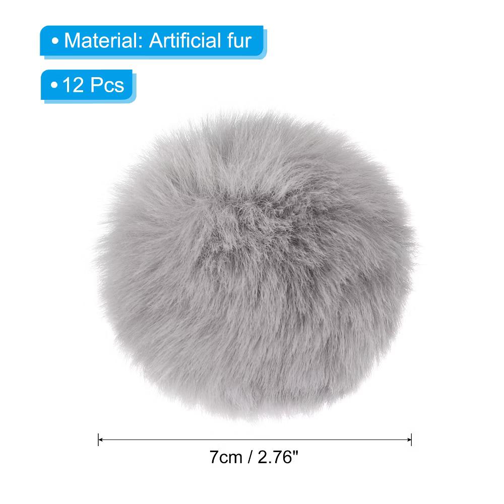 Fluffy Soft Elastic Faux Fur Pom Poms for Hats DIY Scarves Gloves 12 Pcs - Image 15