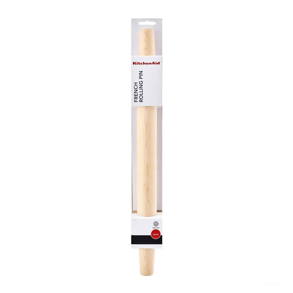 KitchenAid Tapered French Rolling Pin: Maple Wooden Roller for Baking, Hand Wash, 22" Light Brown - Image 4