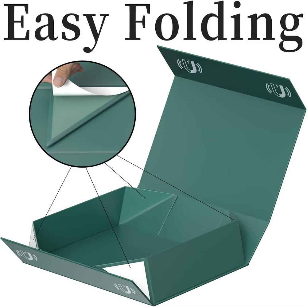 1 Pack Forest Green Gift Box with Lid 11.5x7.8x3 Inch Magnetic Closure Includes Card and Ribbon for Clothing and Gifts - Image 3
