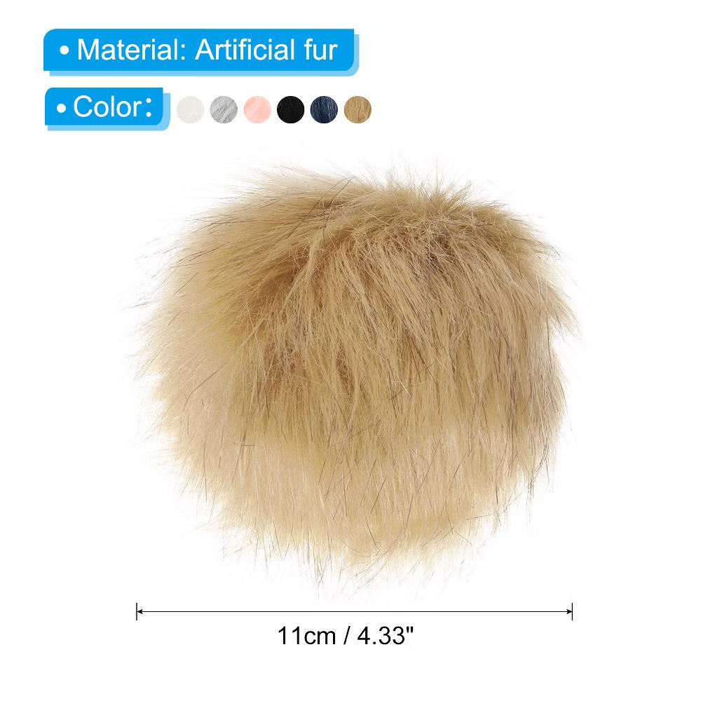 Fluffy Soft Elastic Faux Fur Pom Poms for Hats Scarves Gloves 12 Pcs - Image 8