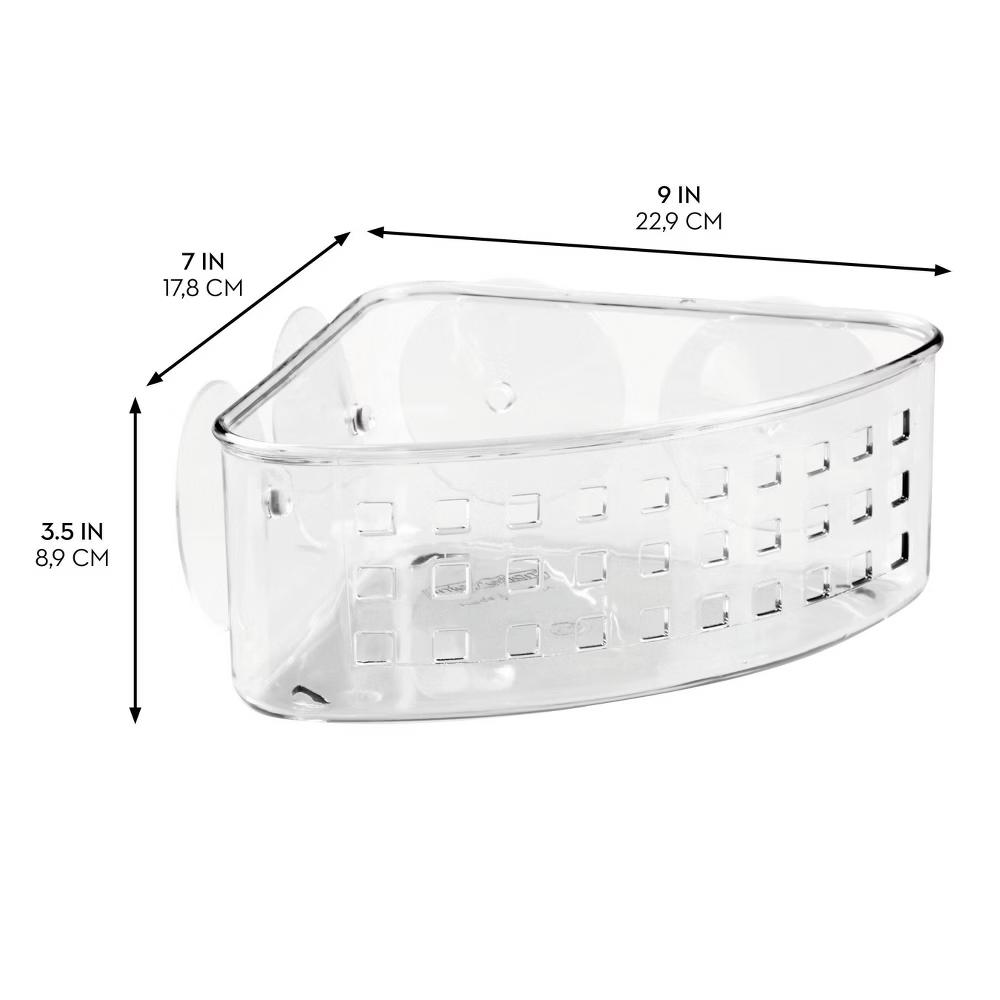 Plastic Bathroom Suction Holder Shower Organizer Corner Basket - Image 4