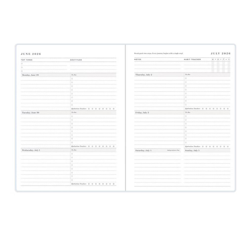 Day Designer 6"x8" 2026-2027 Boutique Edition Weekly/Monthly Planner Ticking Stripe Blue Bookbound - Image 12