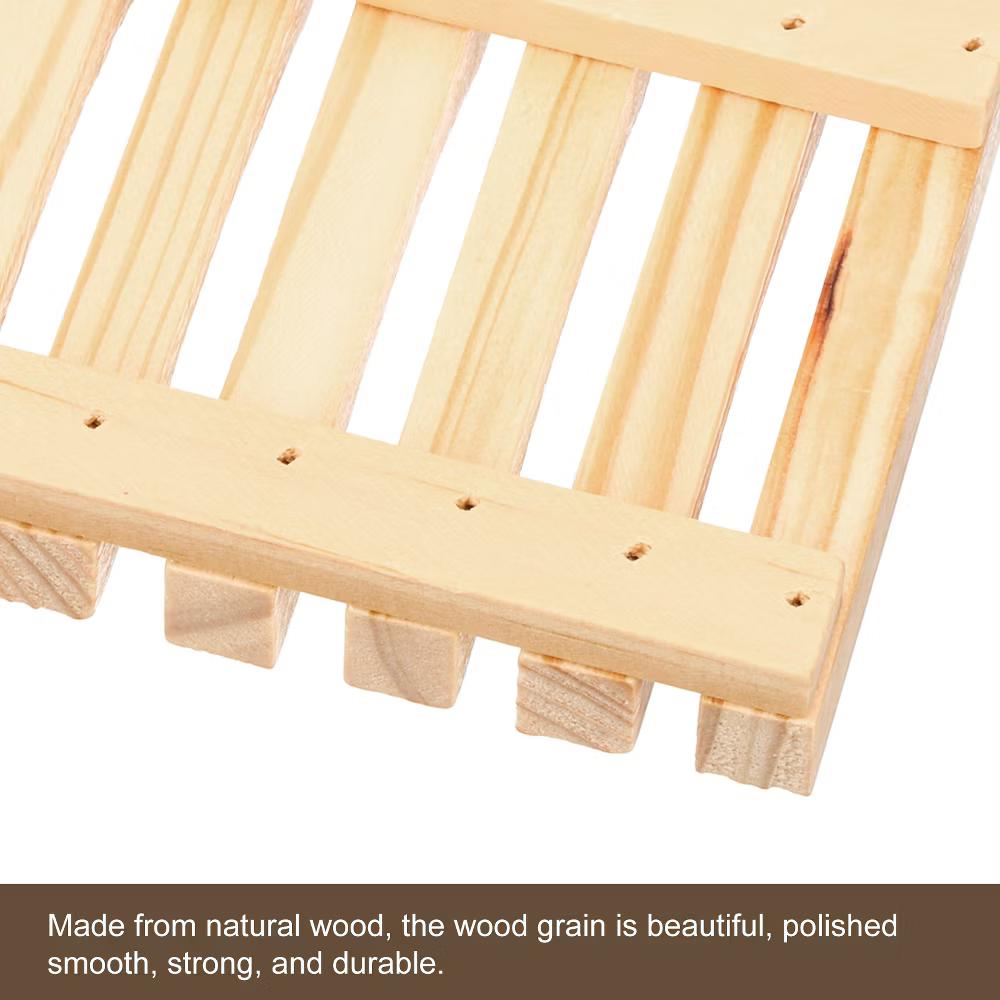 Wooden Natural Self Draining Bathroom Kitchen Sink Soap Dish - Image 10