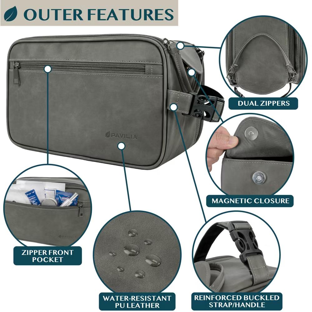 Toiletry Bag for Men, Travel Essentials Shaving Dopp Kit, Water Resistant Cosmetic Makeup Organizer Case - Image 28