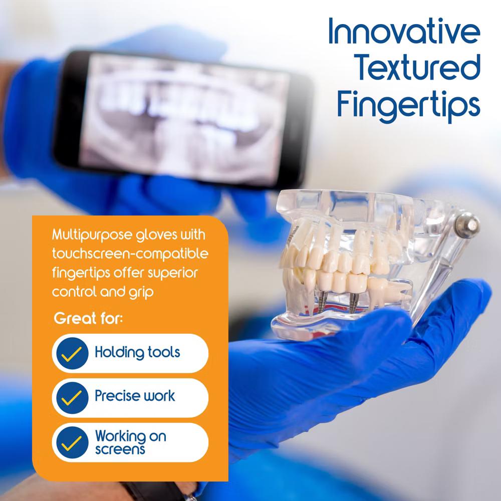 Inspire Nitrile Gloves | THE ORIGINAL Quality Stretch Nitrile Exam Cobalt Blue | Disposable Safety Gloves | 4.5 Gloves - Image 3