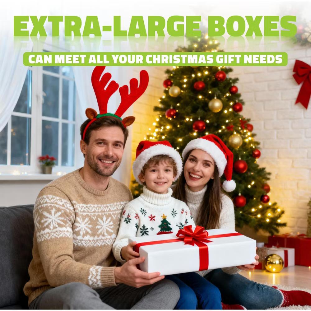13 Pack White Gift Boxes with Lids Assorted Sizes 17x11x4 14.25x9.5x2 11x7.5x1.5 4x4x2 Plus 25 Yard Red Ribbon - Image 2