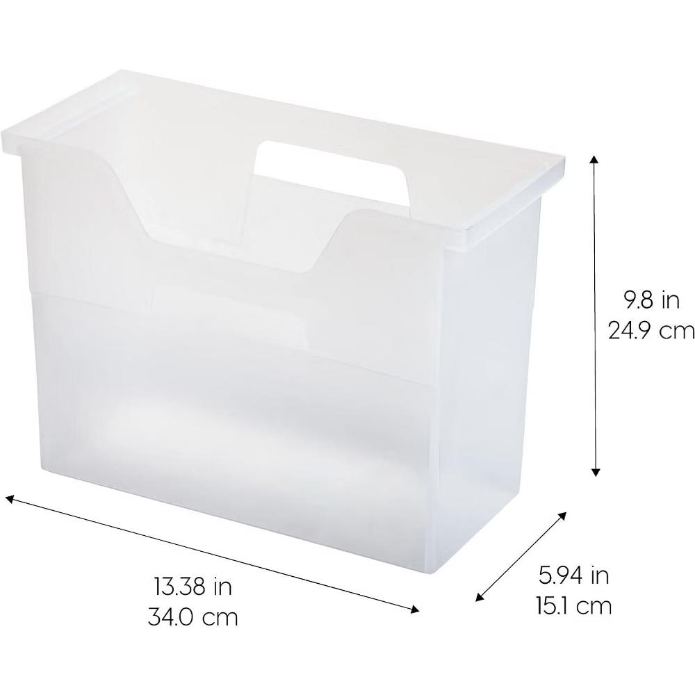 Medium Portable Desktop File Box with Open Top, Letter Size, Clear - Image 3