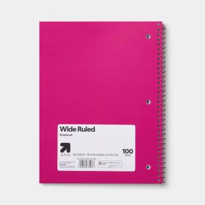 Wide Rule Floral Iridescent 7.5"x10.5" Spiral Paper Notebook Pink