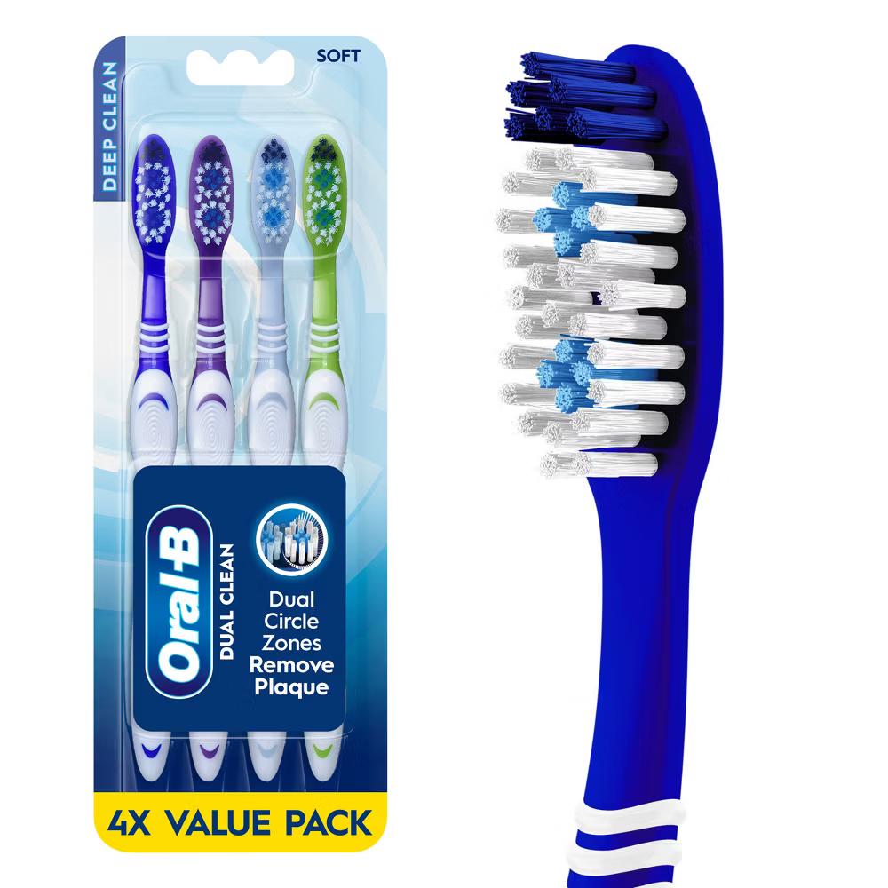 Dual Clean Toothbrush - Soft - 4ct - Image 12
