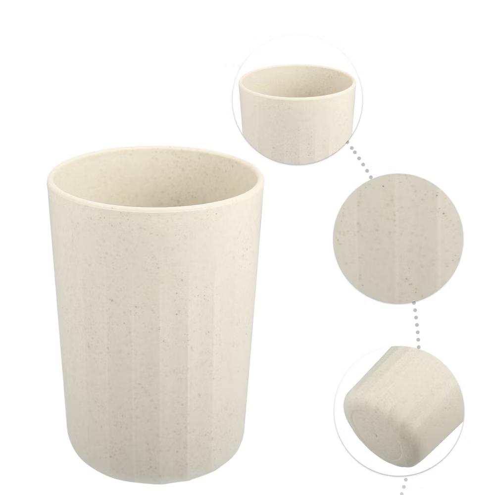 Bathroom Tumbler with Smooth Lines Wheat Straw Cup for Bathroom for Toothpaste 4.09''x2.80'' 1Pc - Image 3