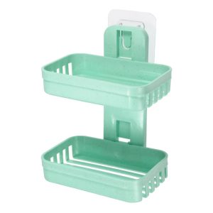 Plastic Soap Dish Keep Soap Dry Soap Cleaning Storage Drill Free Soap Holder for Home Bathroom Kitchen 1 Pc