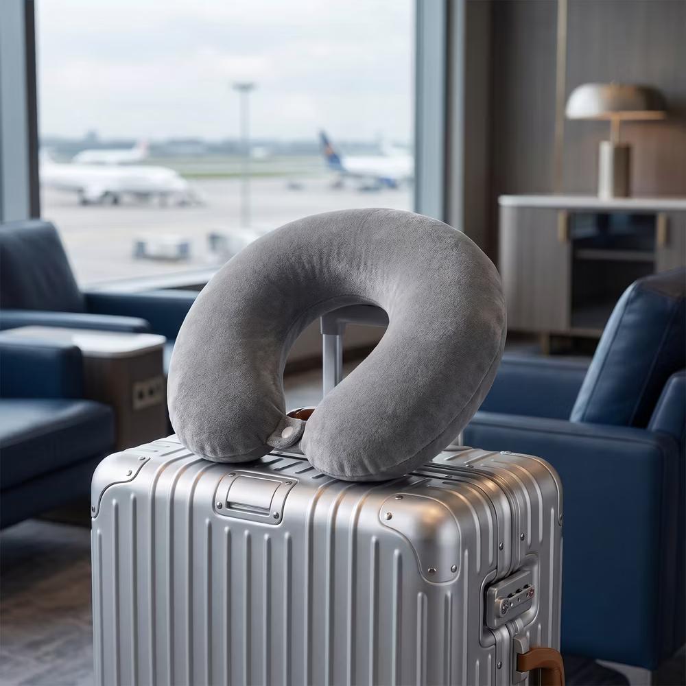 Solid PP Cotton Lightweight Office U-Shape Travel Neck Pillows 11x11in 1 Pc - Image 10