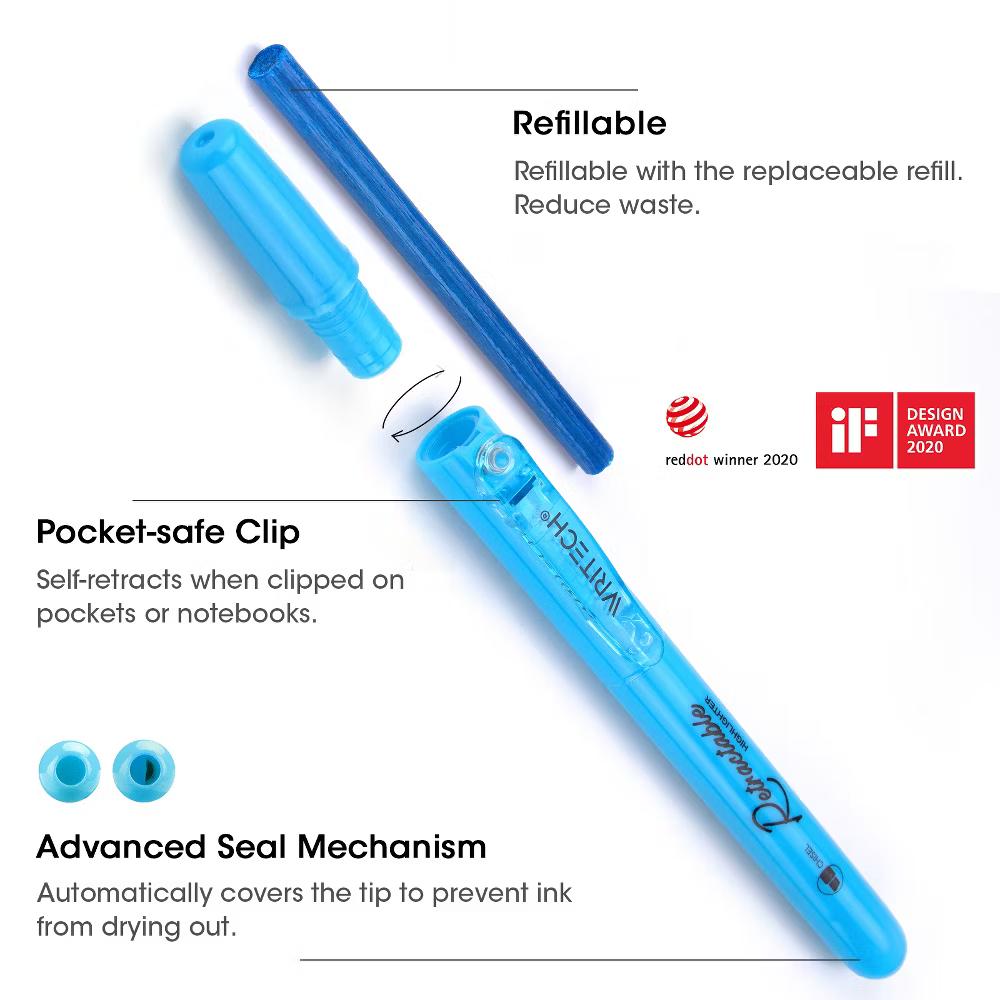 Retractable Highlighters, Neon Colors, 6 Count