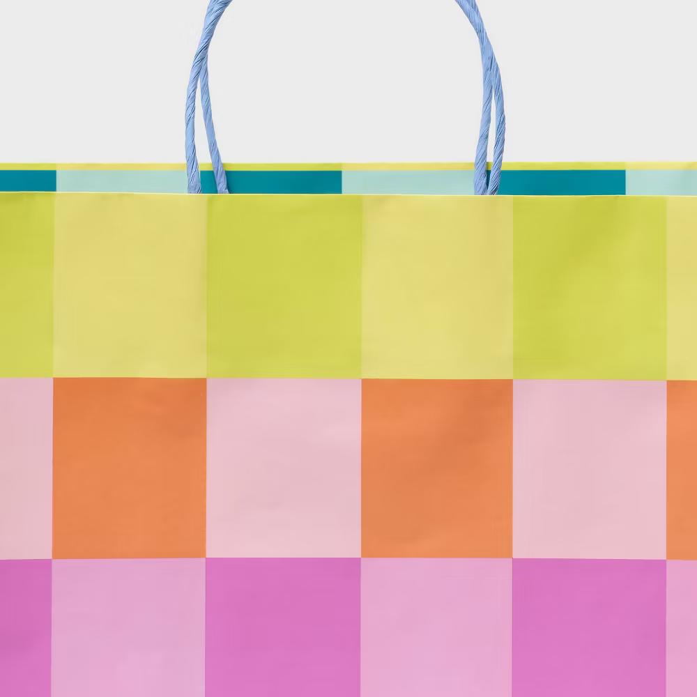 Large Checkerboard Gift Bag Colorful
