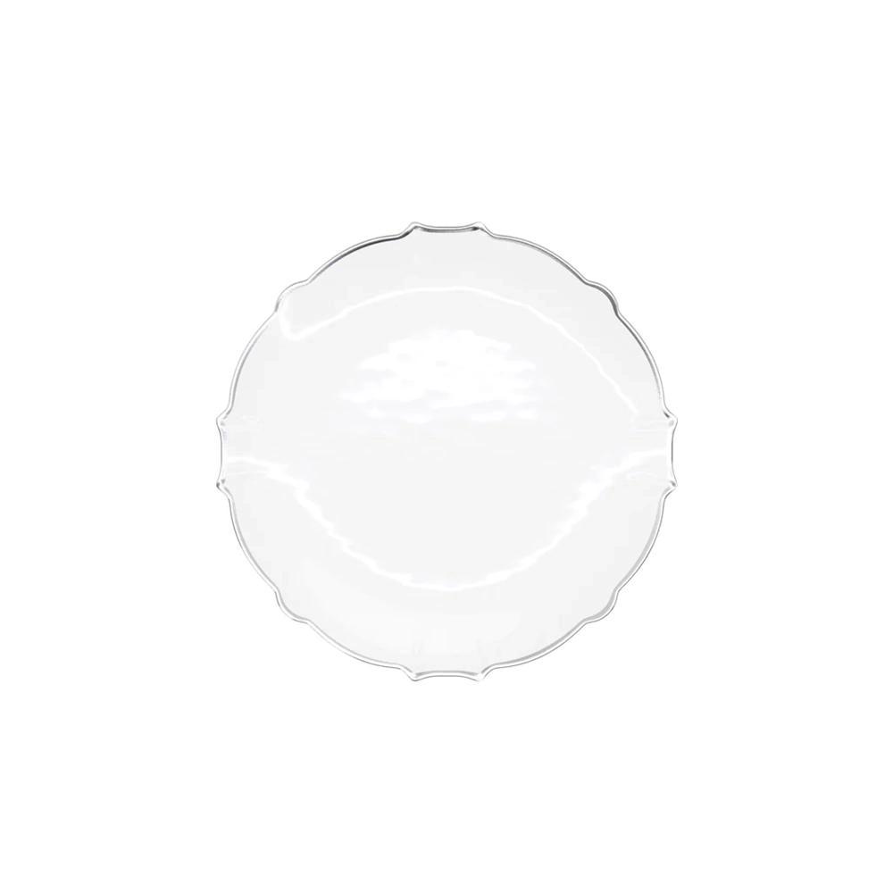 Trendables 40 Pieces Plastic Disposable Wedding Plates Set - 20 7.5" & 20 10" Thin & DelicateTinted Petals Plates with Rim - Image 9