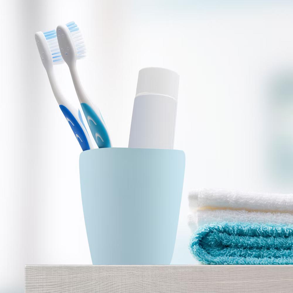 2Pcs Bathroom Tumblers Bathroom Toothbrush Cup Blue 4.33''x2.76'' 350ml - Image 8