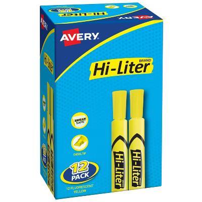 Avery Hi-Liter Desk-Style Highlighters, SmearSafe, Chisel Tip, 12 Yellow Highlighters (98035) - Image 9