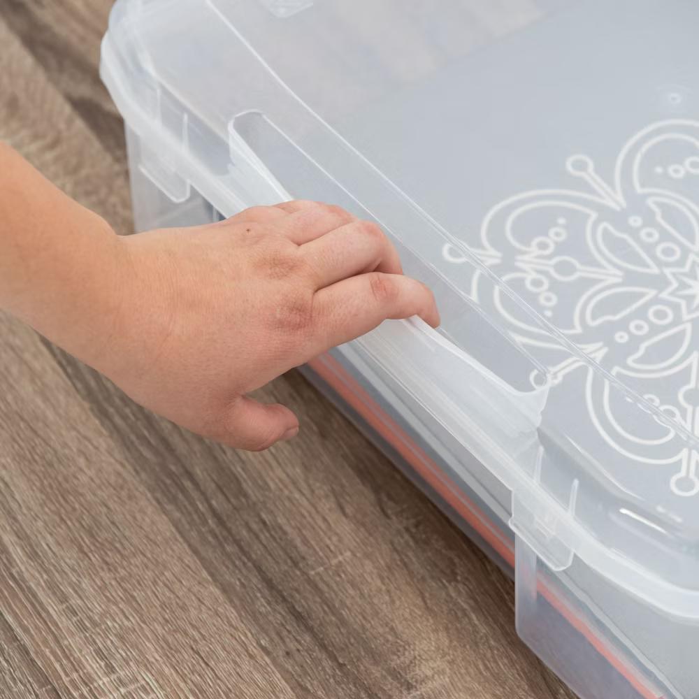 USA Paper Thick Portable Plastic Scrapbook Storage Snap Tight Cases - Image 21