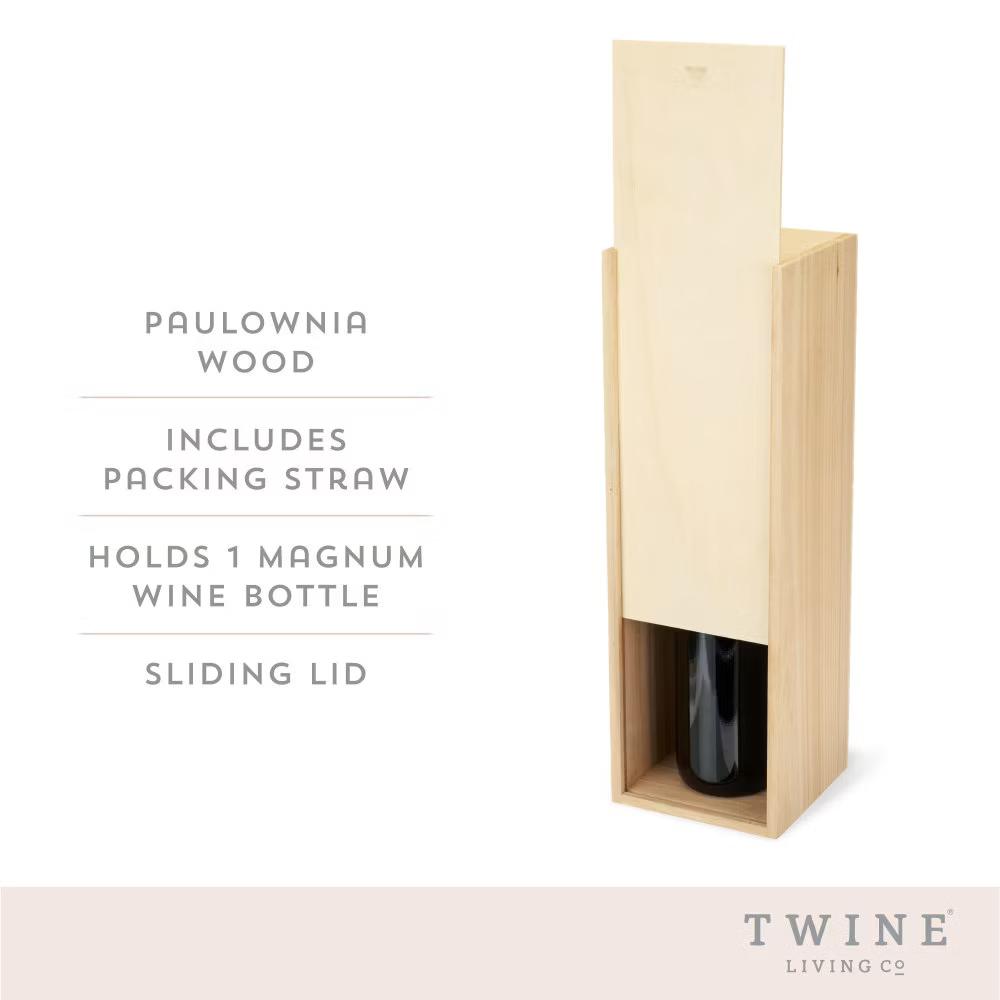 Twine Paulownia Bottle Wood Decorative Wine Box - Image 24