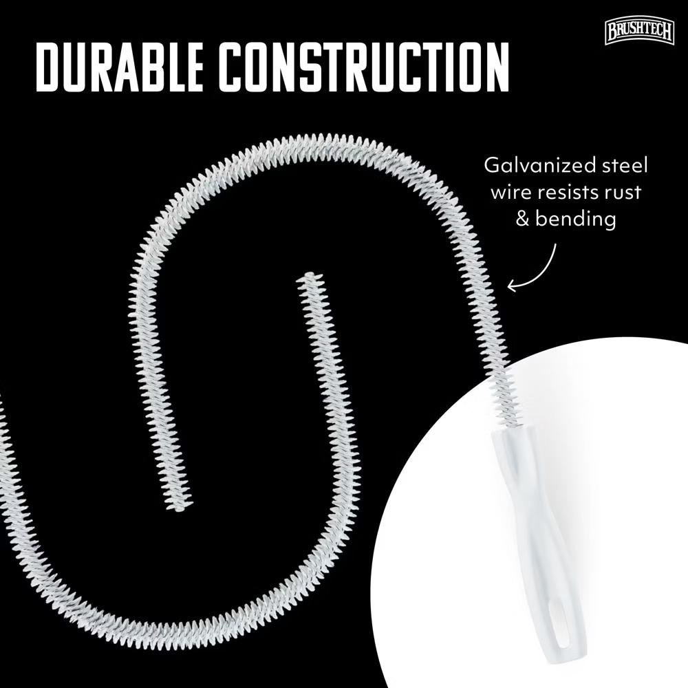 Brushtech Sink Drain & Overflow Cleaning Brush - Thin & Flexible Drain Cleaning Gadget for Clogs, Hair, & Debris - Cleaning Brush - Made in USA - Image 5
