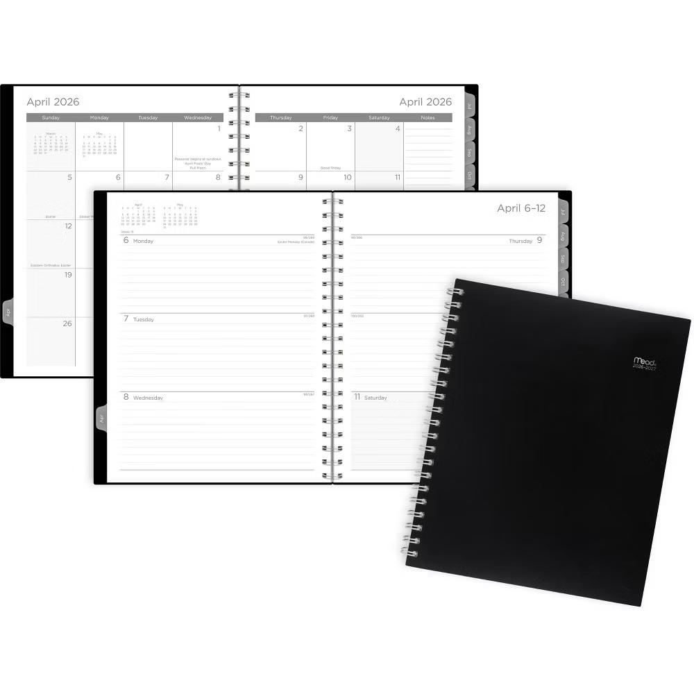 Mead 8.5"x11" 2026-2027 Basic Large Weekly/Monthly Black - Image 2