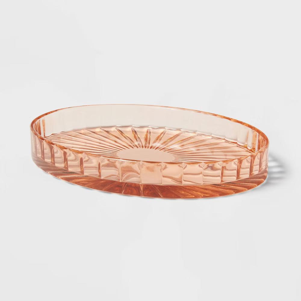 Colored Glass Bath Tray Pink - Image 2