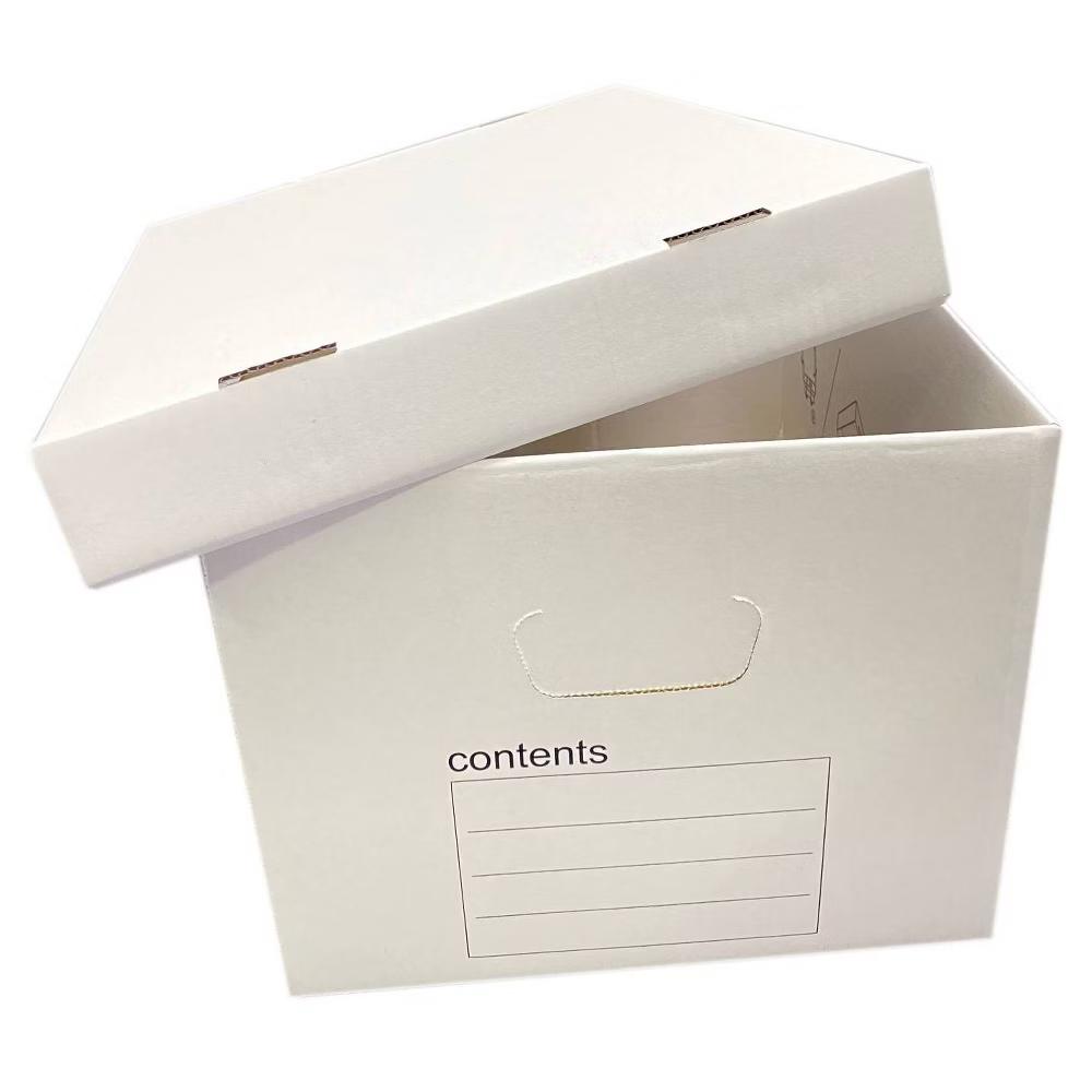 10pk Storage Filing Box Medium Duty Letter/Legal - Paperboard File Sorters, White, 16.3"x12.8"x10.5"