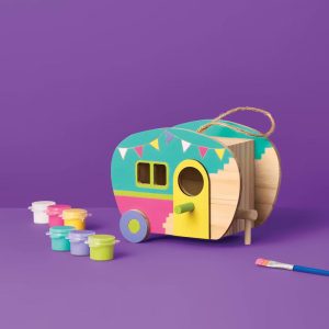 Wood Camper Bird House Painting Craft Activity Kit