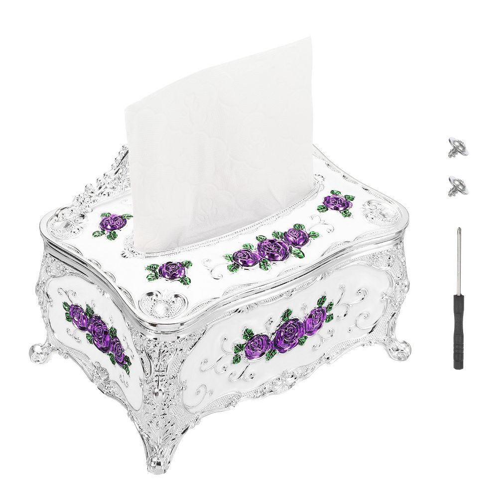Luxurious Rose Tissue Box Rectangular Plastic Napkin Box Vintage Tissue Paper Holders - Image 20