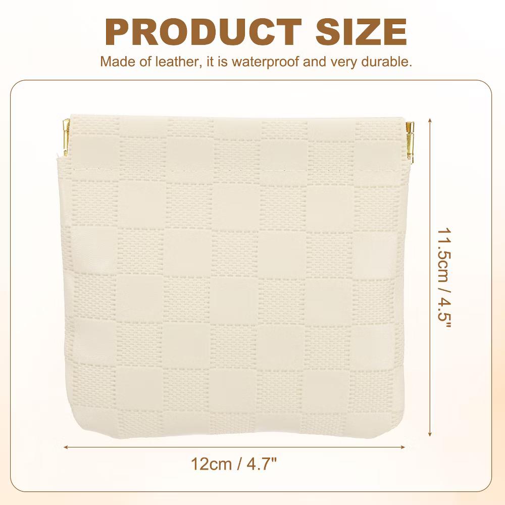 Leather Waterproof Travel Organizing Mini Snap Closure Makeup Pouch - Image 3