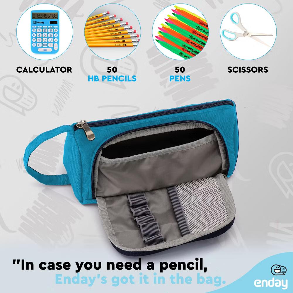 Large Capacity Pencil Case, 3-Compartment Zipper Pencil Pouch, Cute Pencil Case Organizer - Image 15