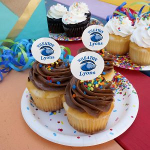 Wheaton College Primary Logo Cupcake Picks Toppers Decoration Set of 6