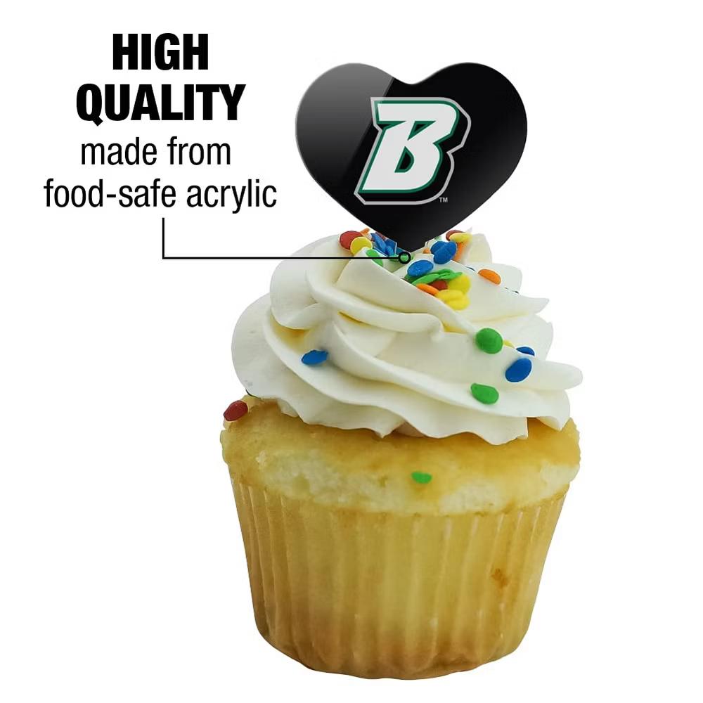 Binghamton University Logo Heart Love Cupcake Picks Toppers Decoration Set of 6 - Image 4