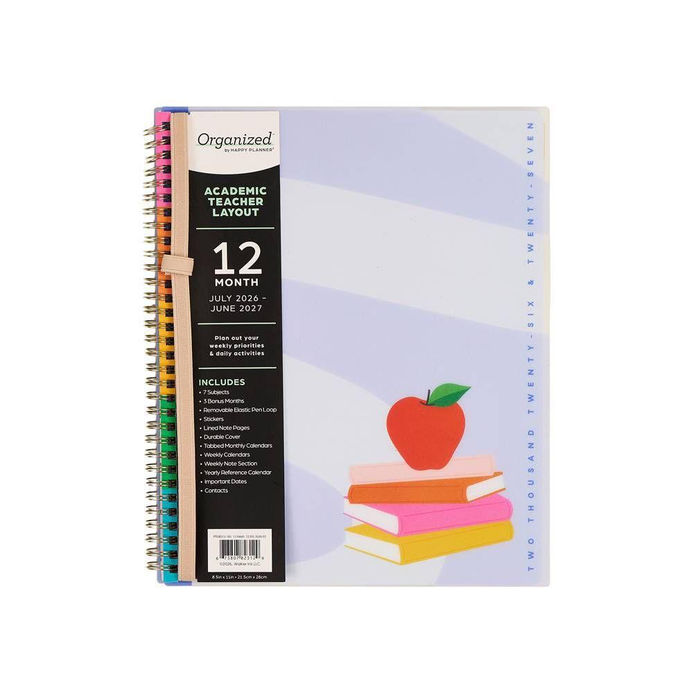 Happy Brands 2026-2027 9.375"x11.875" Organized Colorblock Pop Big 12 Months Twin Loop Dated Teacher Planner - Image 10