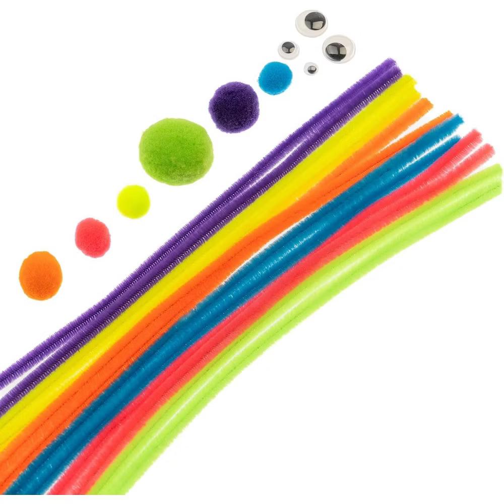 300ct Craft Combo Pack Pipe Cleaners Pompoms Googly Eyes Activity Kits - Image 22