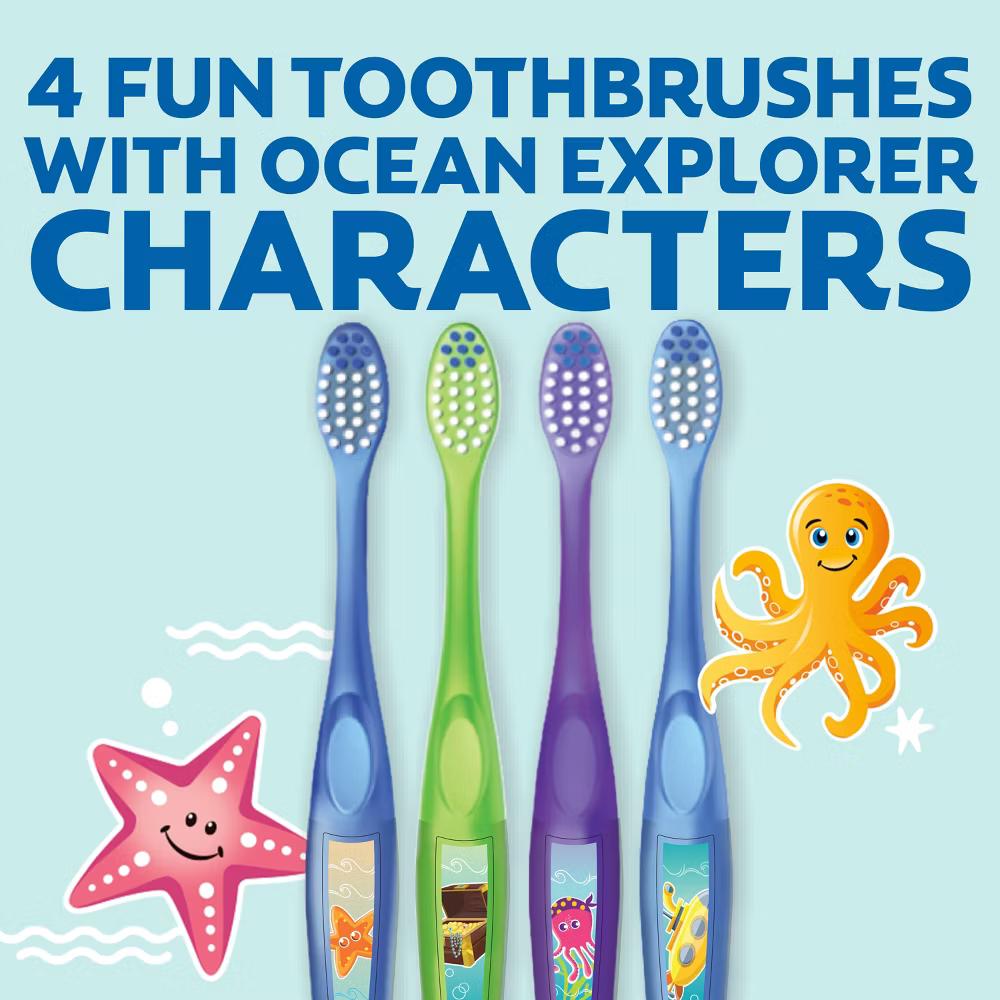 Kids' Ocean Explorer Manual Toothbrush Extra Soft - 4ct - Image 6