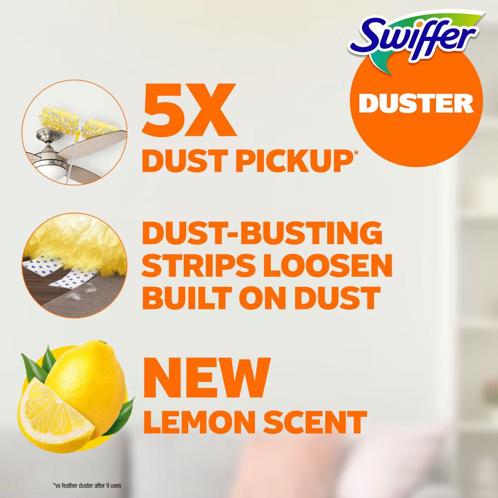 Swiffer Heavy Duty Megasize Duster Kit Lemon Scent - 9pc: Multipurpose, Multi-Surface - Image 11