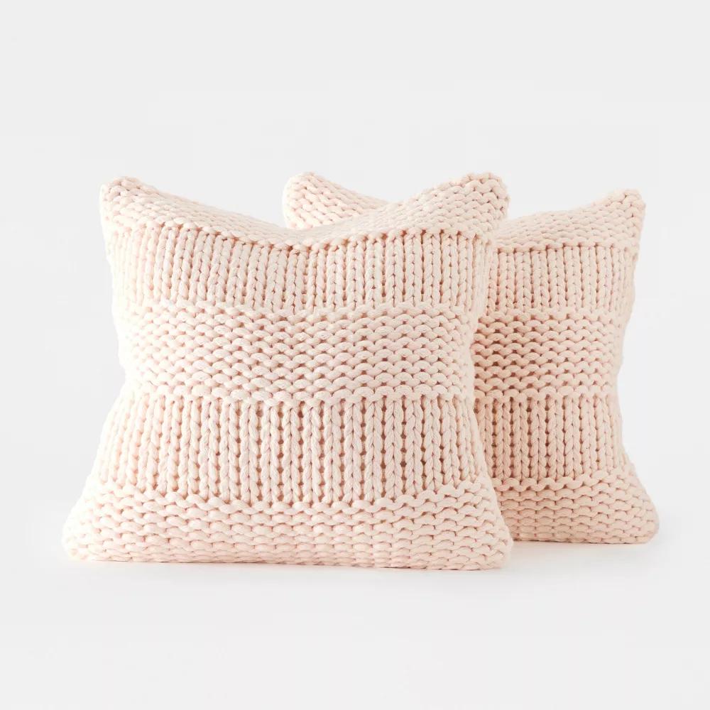 Cozy Chunky Knit Throw Pillow Cover And Pillow Insert - Image 47