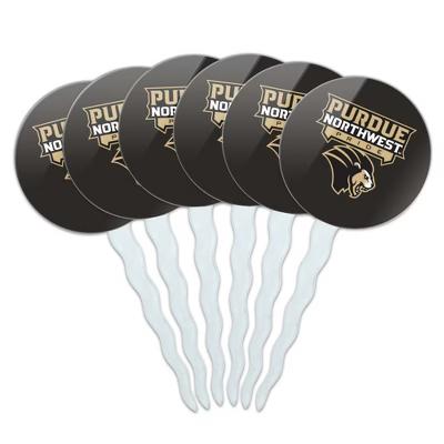 Purdue University Northwest Primary Logo Cupcake Picks Toppers Decoration Set of 6 - Image 2