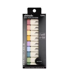 10pk Mini Highlighters - Chisel Tip, Multicolor Ink, 5.0mm Tip