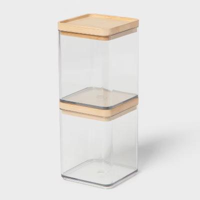 Extra Small Clear Canister with Bamboo Lid 2pk - Image 4