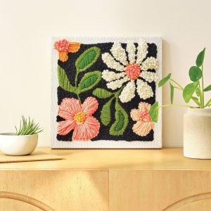 Punch Needling Canvas Kit - Needle Punch Craft Kit for Adults, Includes Yarn & Needle, Art & Design Theme