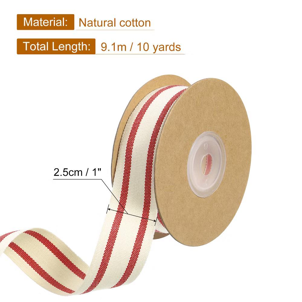Cotton Fabric Striped Grosgrain Craft Embellishments Ribbon 10 Yard - Image 9